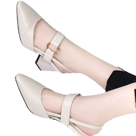 Damen Slingback Pumps mit elegantem Blockabsatz und modischem Riemendesign EB
