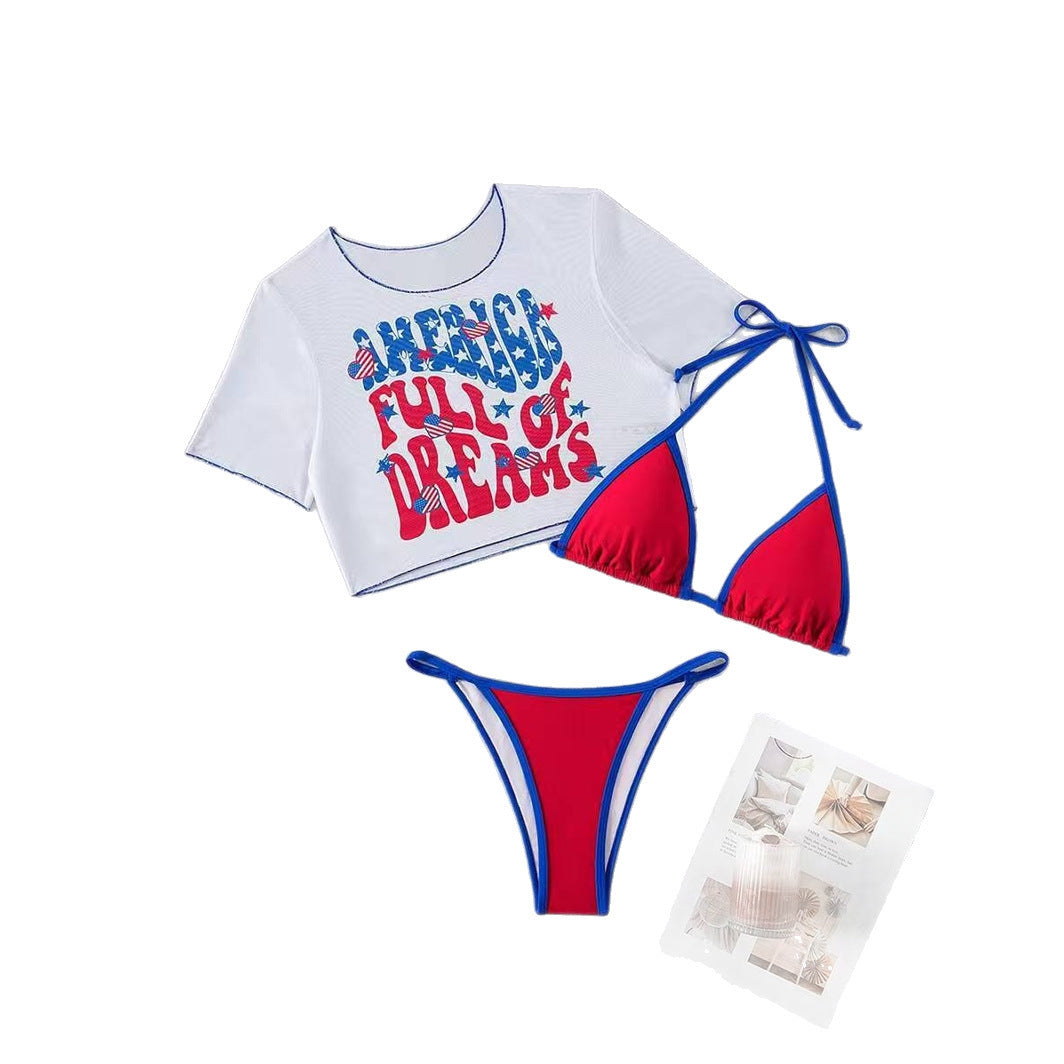Damen Crop Top und Hochschnitt Bikinihöschen EB