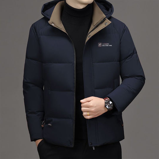 Herren Wattierte Stehkragenjacke mit wasserabweisender Oberfläche und Reißverschlusstaschen EB