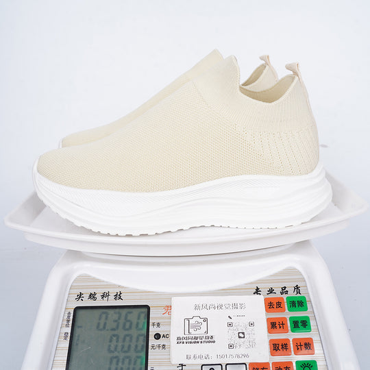 Damen sportliche Slip-On Sneakers mit atmungsaktivem Obermaterial und dämpfender Sohle EB