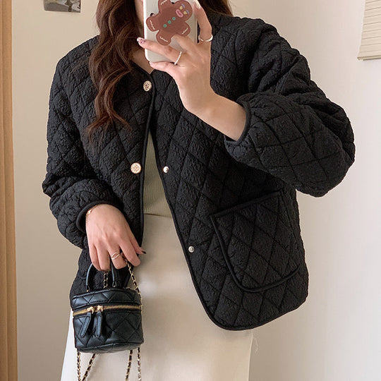 Damen Steppjacke mit praktischem Knopfverschluss und seitlichen Taschen EB