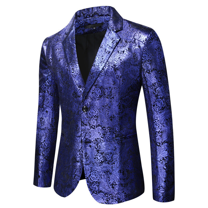 Herren eleganter Pailletten-Blazer mit modernem Leopardenmuster EB