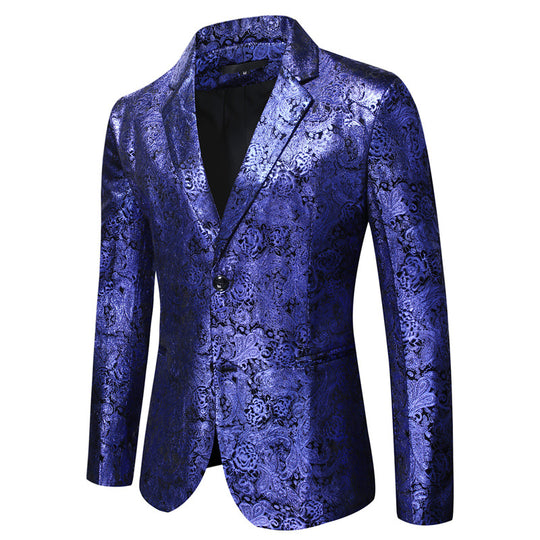 Herren eleganter Pailletten-Blazer mit modernem Leopardenmuster EB