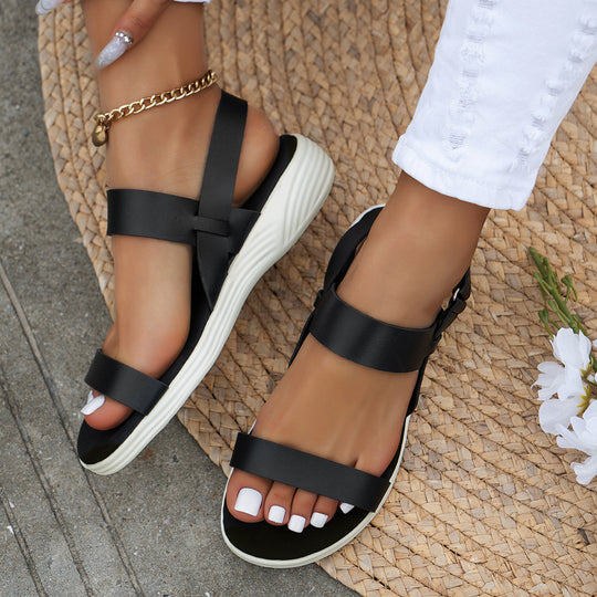 Damen Komfortable Riemensandalen mit gepolstertem Fußbett EB