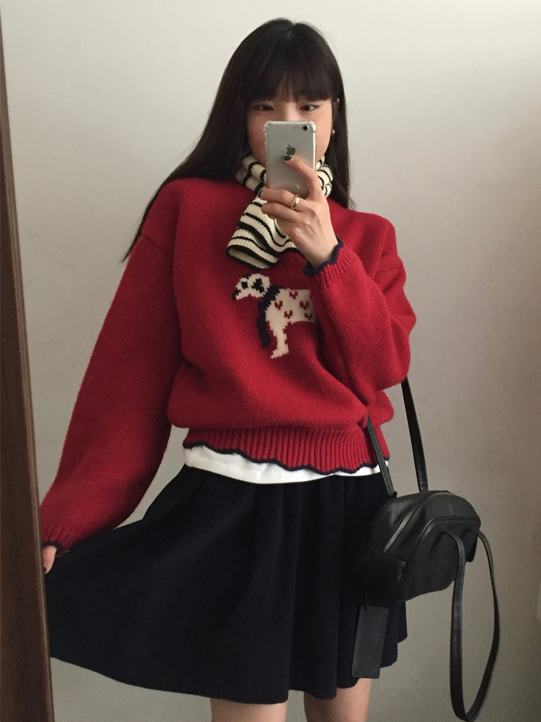 Damen kuscheliger Pullover mit Tiermotiv EB