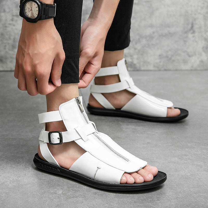 Herren Atmungsaktive Sommer-Sandalen mit elegantem Reißverschluss EB