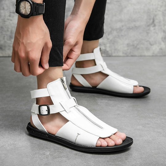 Herren Atmungsaktive Sommer-Sandalen mit elegantem Reißverschluss EB