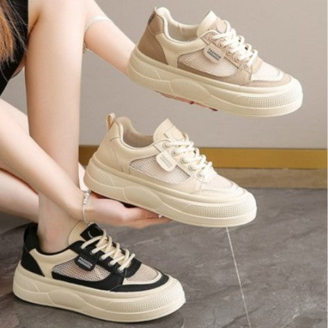 Damen modische Sneakers mit atmungsaktiver Mesh-Oberfläche und robustem Sohlenprofil EB