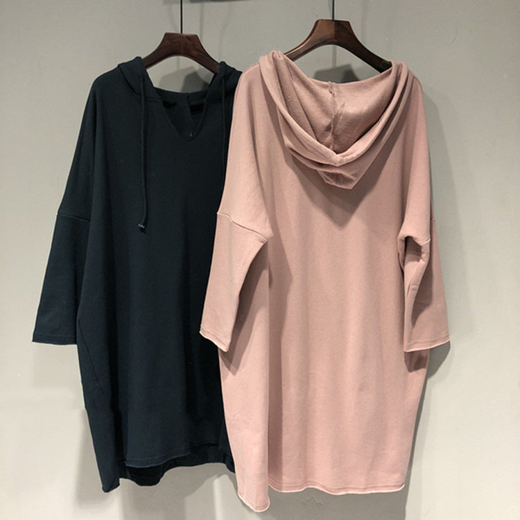 Damen Hoodie-Kleid mit großzügigem Schnitt und Kapuze EB