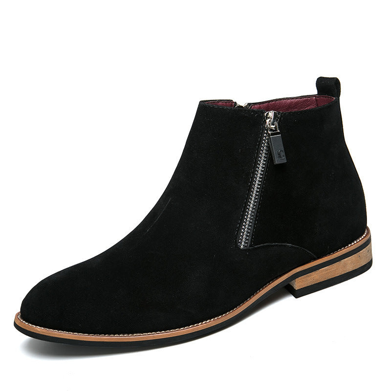 Damen Modische Ankle Boots aus Wildleder mit Reißverschluss EB