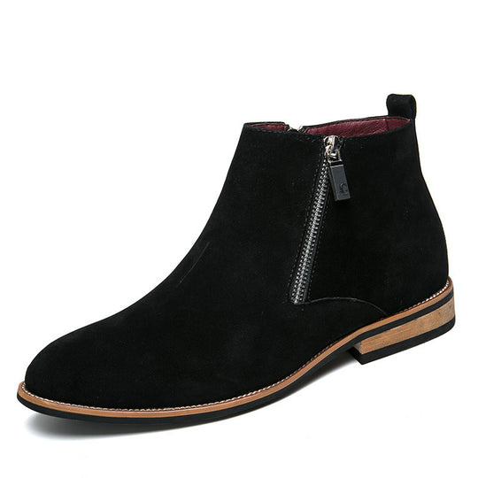 Damen Modische Ankle Boots aus Wildleder mit Reißverschluss EB