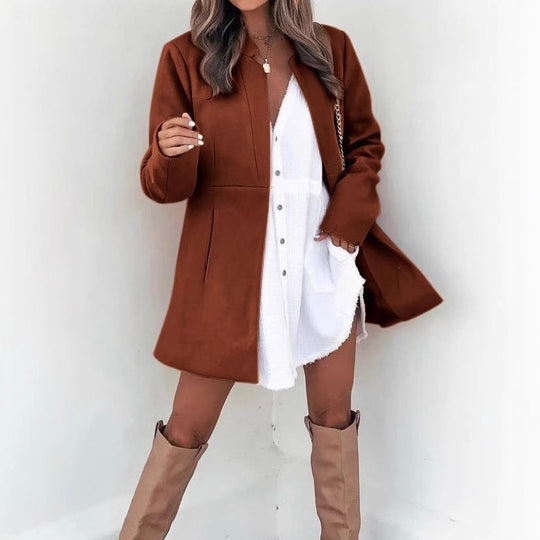 Damen Modische Übergangsjacke mit schlichten Linien und praktischen Taschen EB