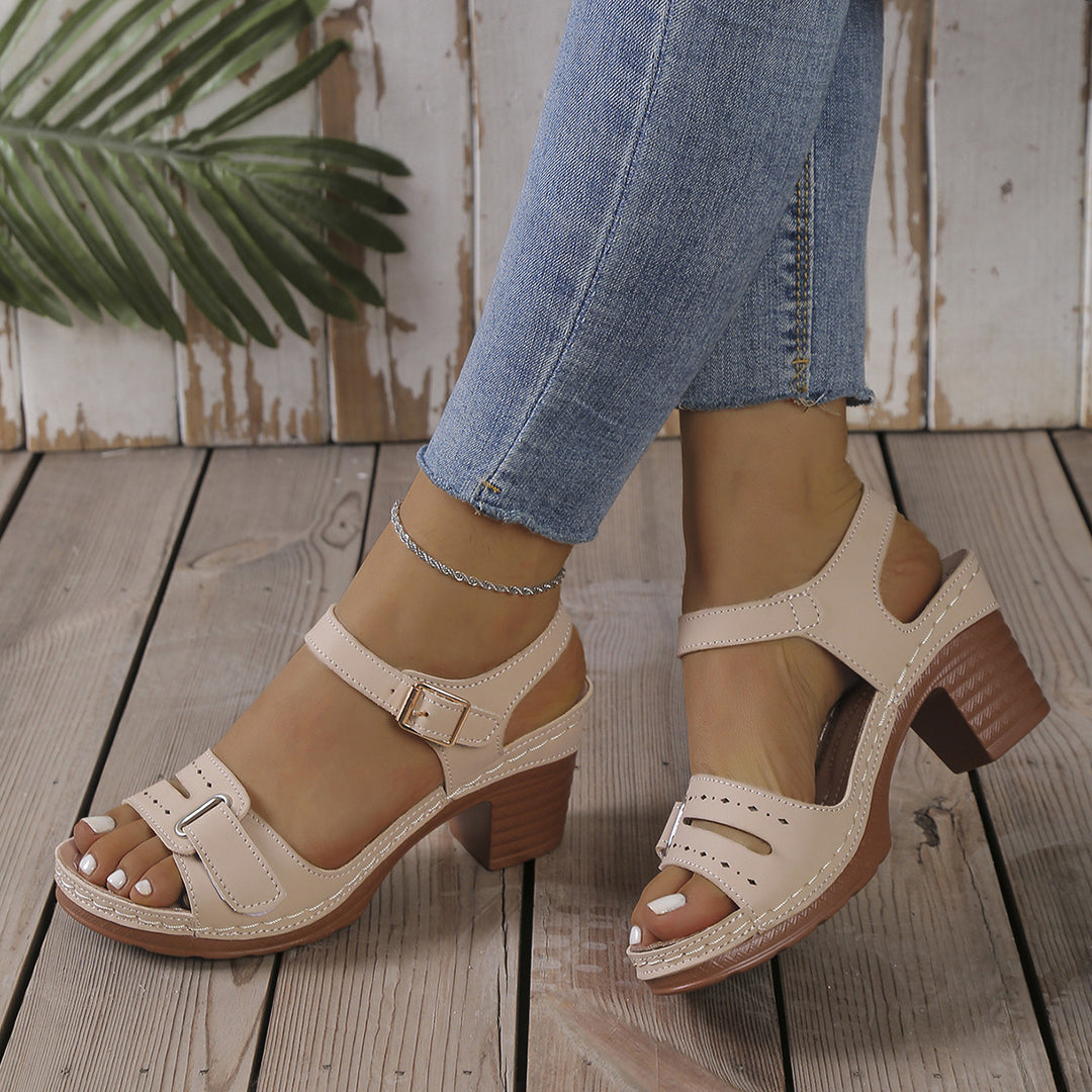 Damen Plateau-Sandaletten mit elegantem Riemchen-Design EB