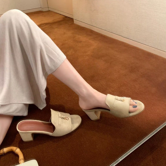 Damen elegante Slipper mit modischer Schleifenapplikation EB