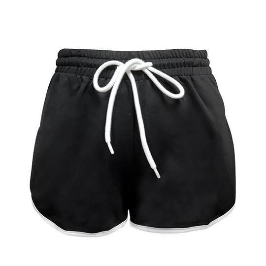 Damen Sportliche Shorts mit elastischem Bund und Kordelzug EB