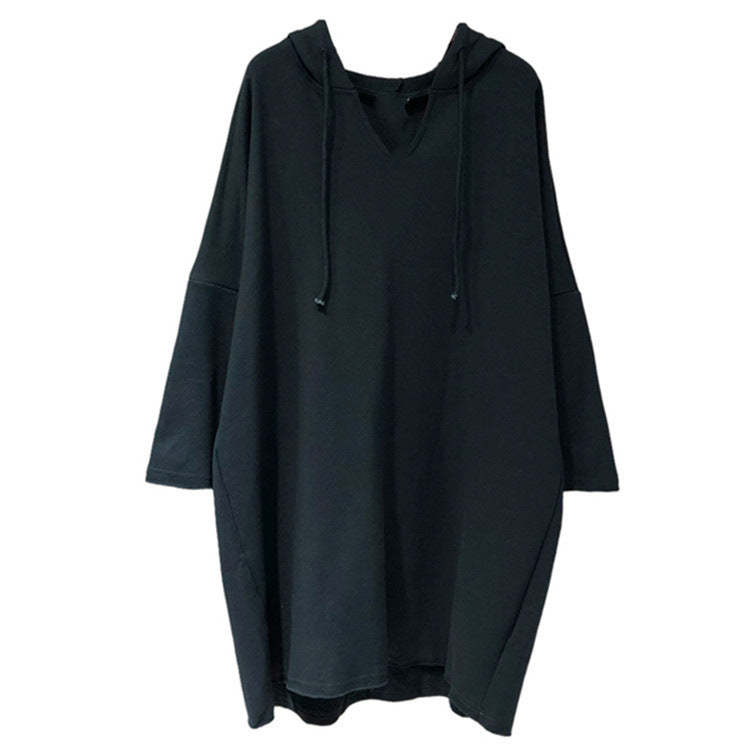 Damen Hoodie-Kleid mit großzügigem Schnitt und Kapuze EB