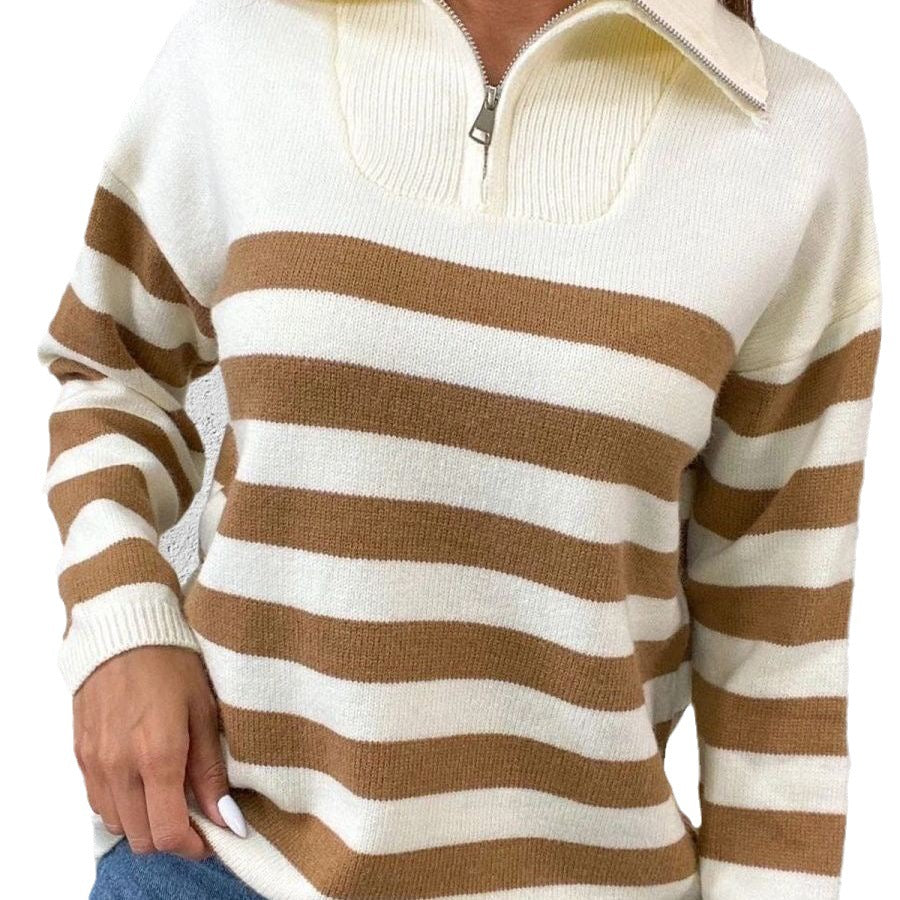 Damen Sweatshirt mit Stehkragen und Reißverschluss EB