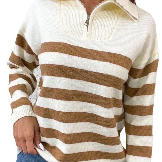 Damen Sweatshirt mit Stehkragen und Reißverschluss EB