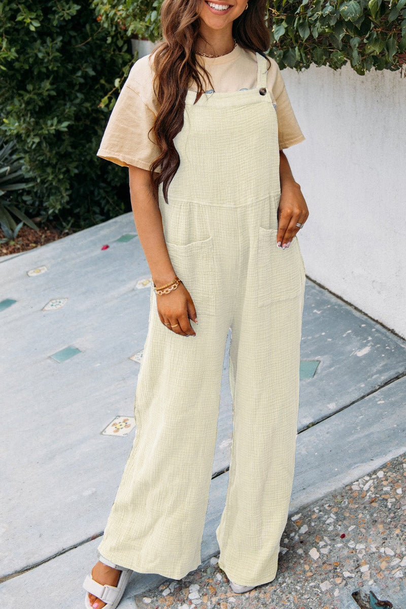 Damen lässiger Jumpsuit mit weitem Schnitt und praktischen Taschen EB