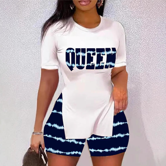 Damen T-Shirt und Shorts Set mit exklusivem Tierdruck EB