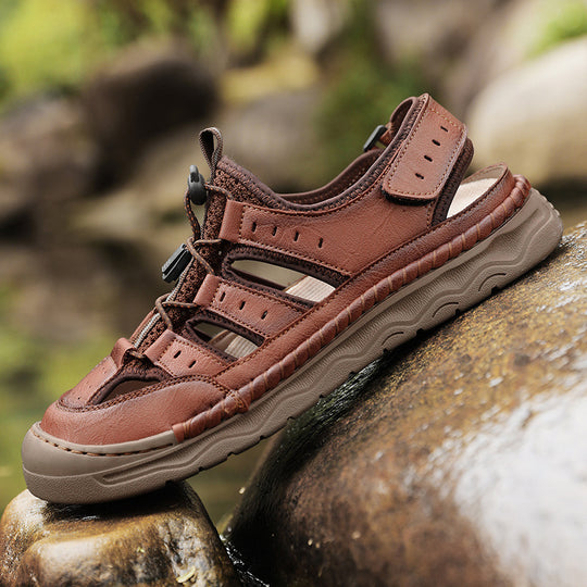Herren Bequeme Outdoor-Sandalen mit verstellbarem Riemensystem und rutschfester Sohle EB