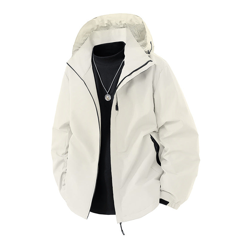 Herren nan leichte wetterfeste Softshelljacke mit verstellbarer Kapuze, winddichter Außenlage und atmungsaktivem Meshfutter EB