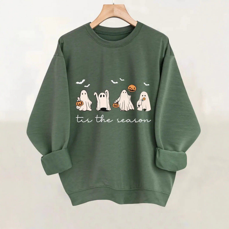 Damen Sweatshirt mit verspielt gruseligem Motiv EB