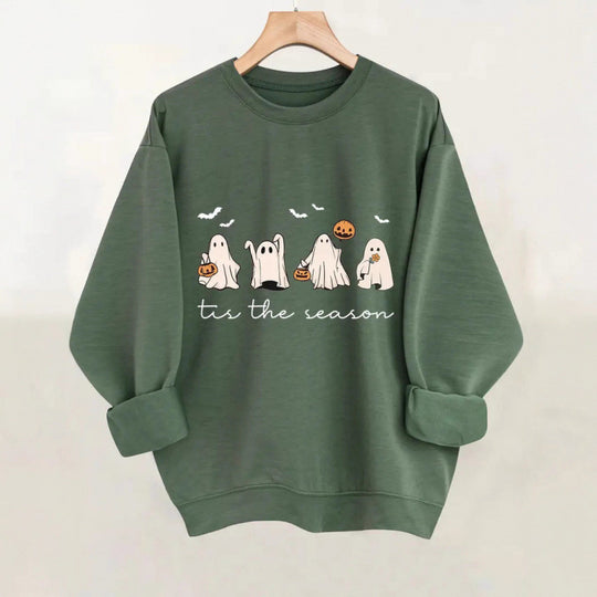Damen Sweatshirt mit verspielt gruseligem Motiv EB