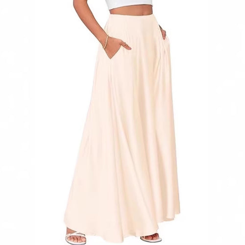 Damen Maxirock mit eleganten Falten und praktischen Taschen EB