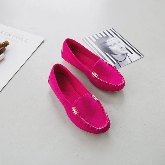 Damen nan bequeme Veloursleder Mokassins mit gepolsterter Innensohle EB