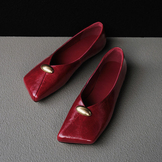 Damen elegante Ballerinas mit spitzem Zehenbereich und dekorativem Riemchen EB