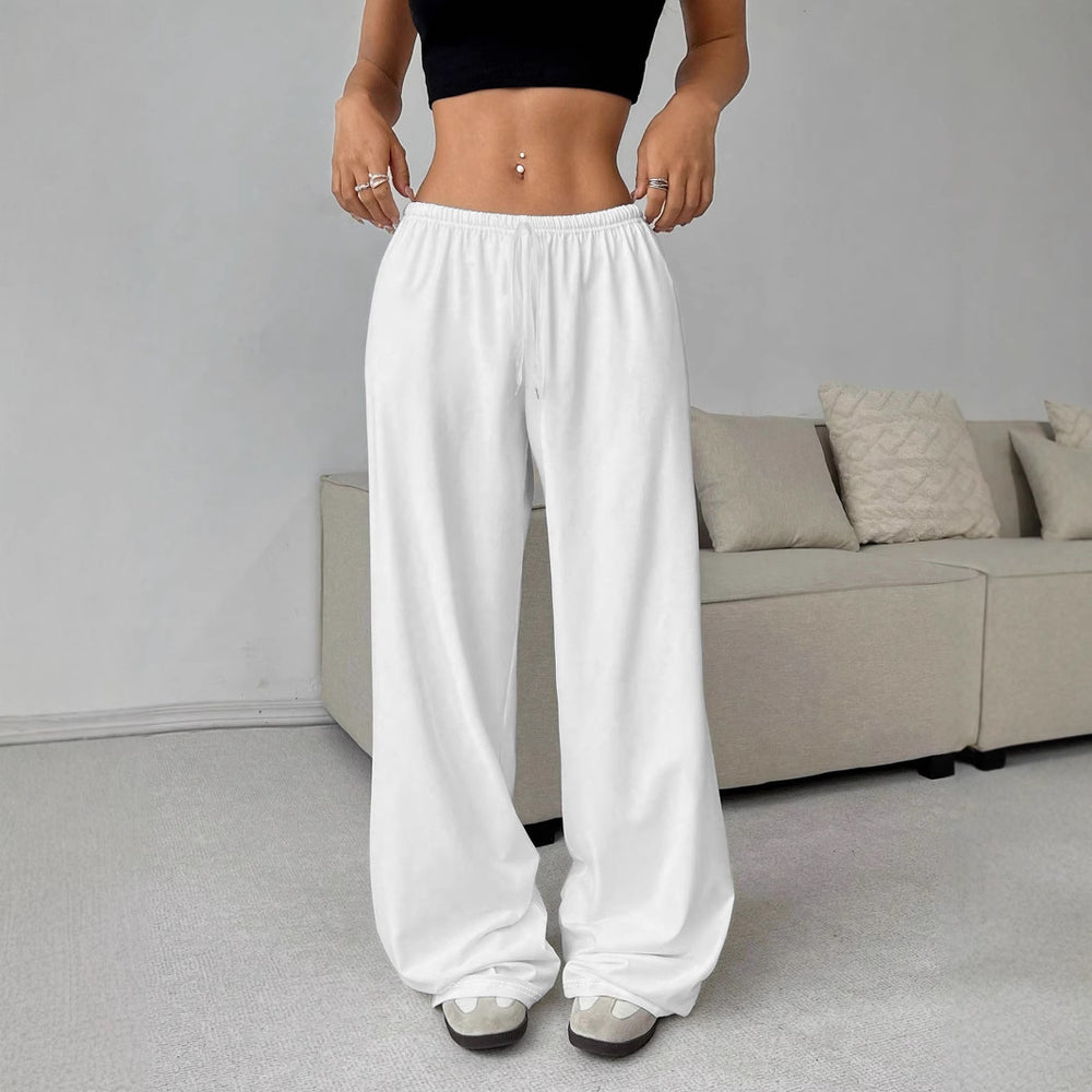Damen Weit geschnittene Stoffhose mit elastischem Bund und komfortablem Schnitt EB