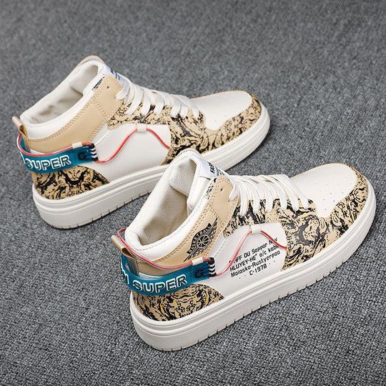 Damen Hohe Sneaker im urbanen Design mit auffälligem Print EB