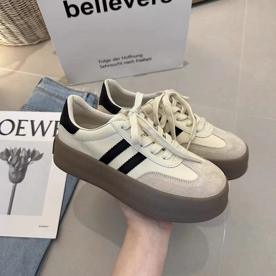 Damen Platform Sneakers mit modischem Design und dicker Sohle EB