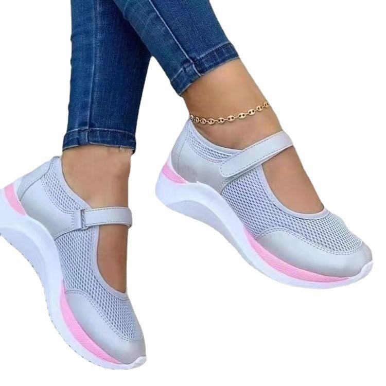 Damen atmungsaktive Slipper mit verstellbarem Riemchen und dämpfender Sohle EB