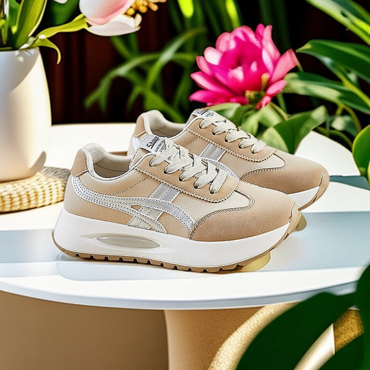 Damen Sportliche Sneaker mit atmungsaktiver Oberflächenstruktur und komfortabler Dämpfung EB