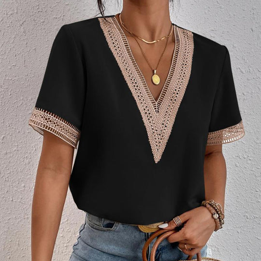 Damen Tunika mit luxuriösem Spitzenbesatz EB