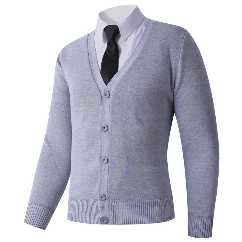 Herren Strickjacke mit V-Ausschnitt und Knopfverschluss EB