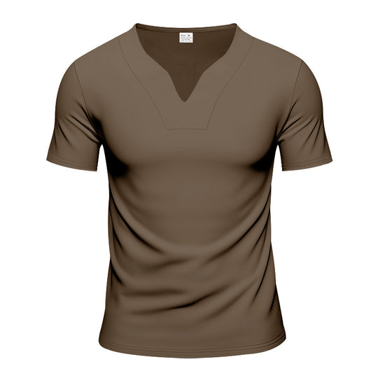 Herren nan V-Ausschnitt-Sportshirt mit ergonomischen Formnähten und elastischem Jersey EB