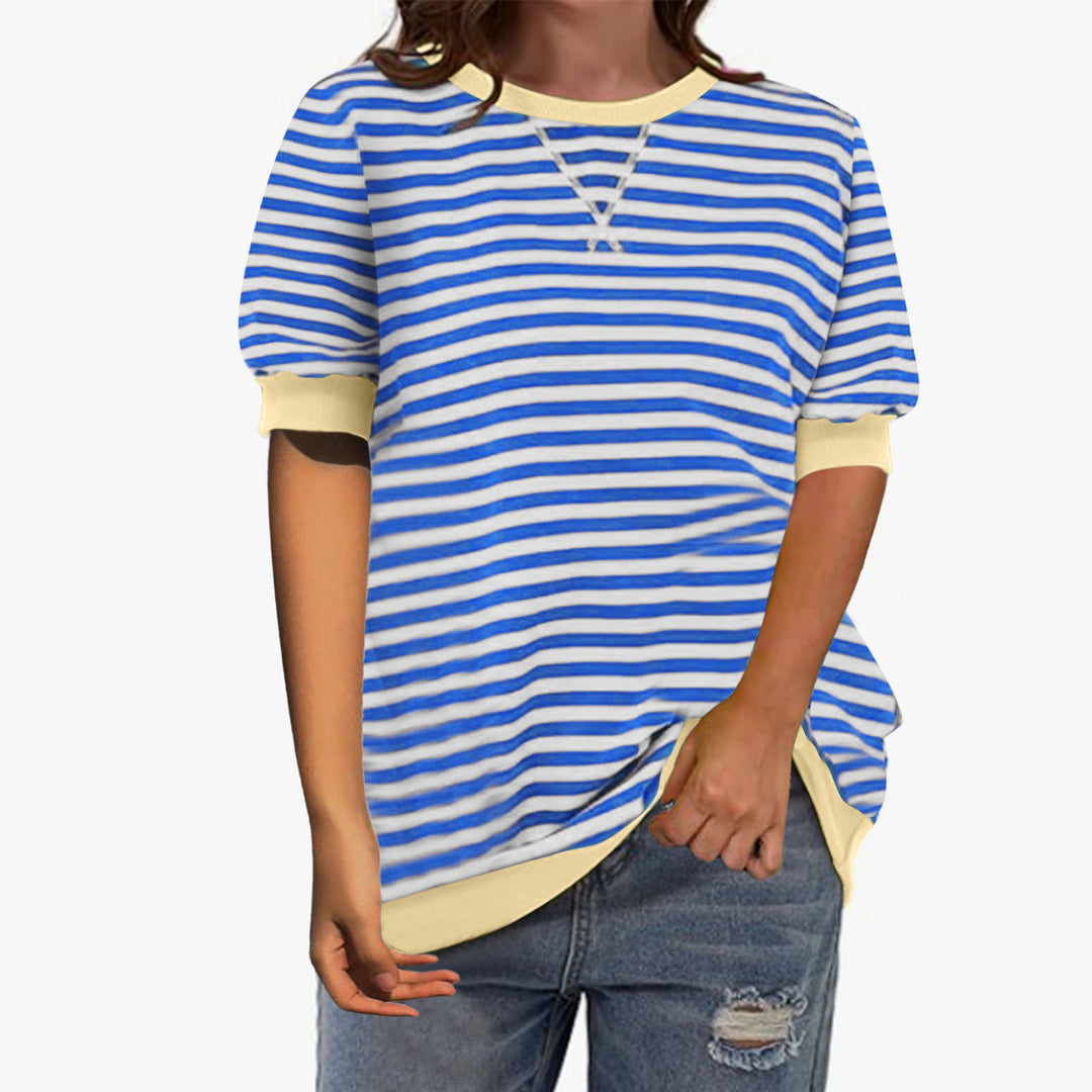 Damen Modisches Streifenshirt mit lässigem Schnitt EB