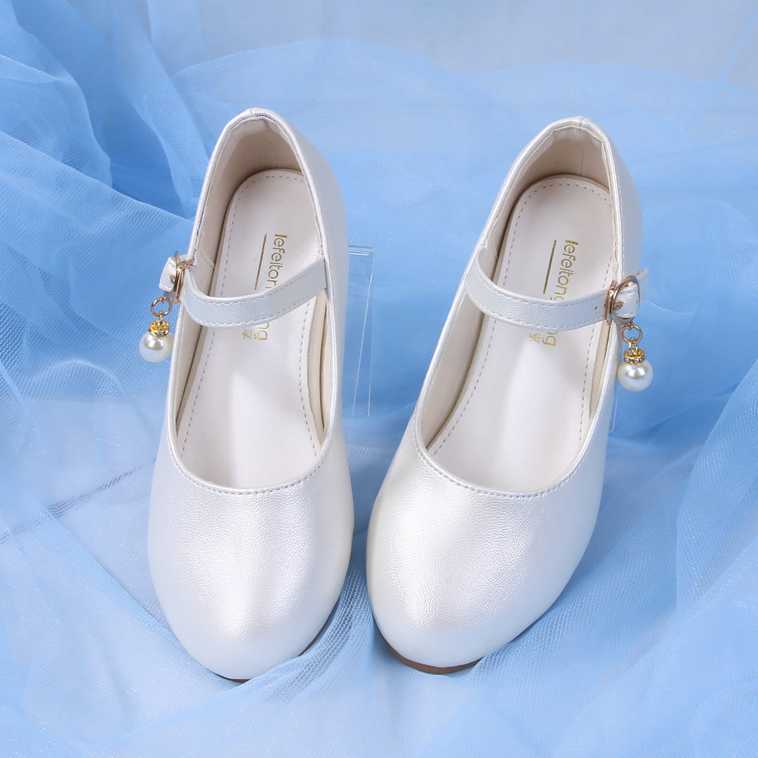 Mädchen Elegante Ballerinas mit verstellbarem Riemen und Perlenanhänger EB