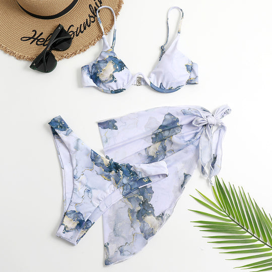 Damen Bikiniset mit edlem Marmor-Muster EB