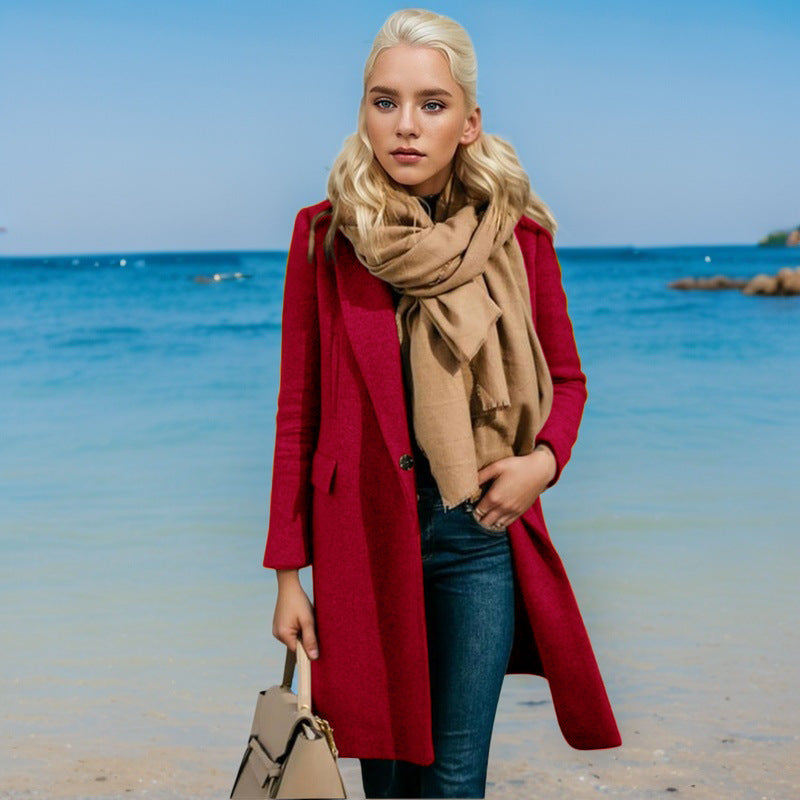 Damen Eleganter Trenchcoat mit Doppelknopfleiste und hochwertigem Material EB