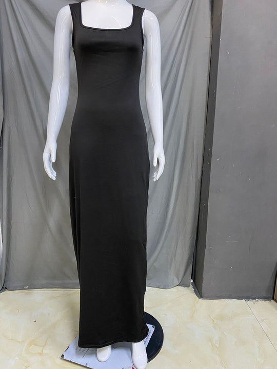 Damen Elegantes Maxikleid mit tiefem Rückenausschnitt und figurbetontem Schnitt EB
