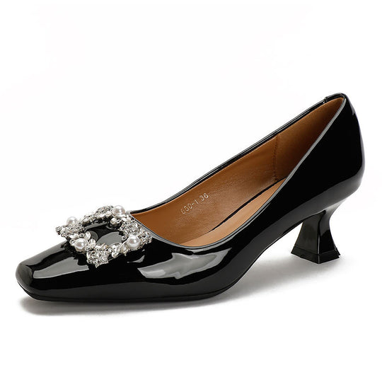 Damen elegante Pumps mit funkelndem Schmuckdetail EB