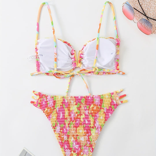 Damen Bandeau-Bikini mit verspieltem Rüschen-Design EB