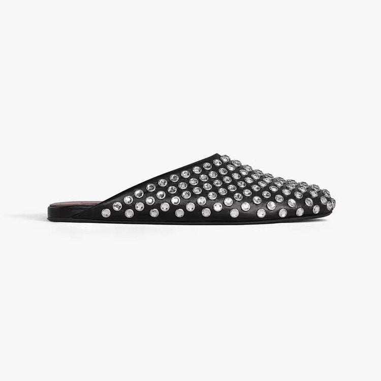 Damen  veredelte Mary‑Jane Ballerina mit Strassbesatz und verstellbarer Metallschnalle EB