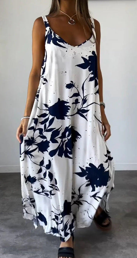 Damen Maxikleid mit fließendem Schnitt und floralem Design EB