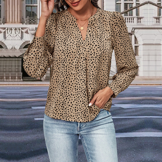Damen Chiffonbluse mit trendigem Punktmuster und lässigem Schnitt EB