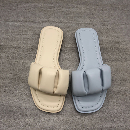 Damen Bequeme Slides mit dekorativem Knotenverschluss EB